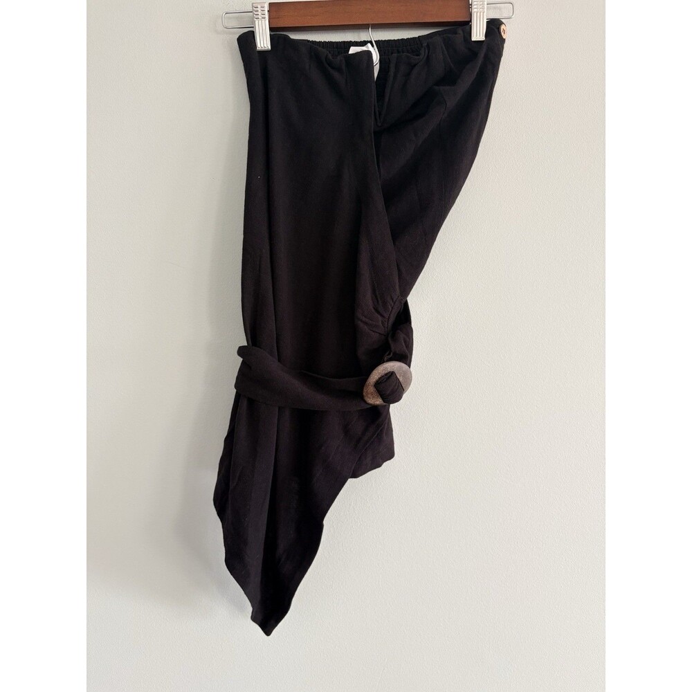 Skylar + Madison Top Side Button Wrap Black Womens Size Small NWT